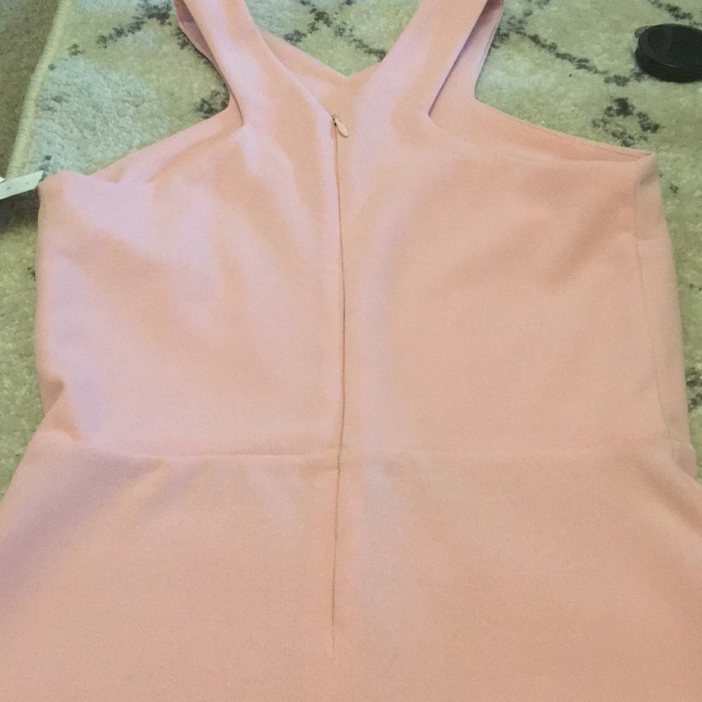 Design Lab Pink Halter Neck Fit and Flare Dress - Picture 9 of 10